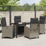 Garden Dining Set 5 pcs Grey Poly Rattan