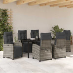Garden Dining Set 7 pcs Grey Poly Rattan