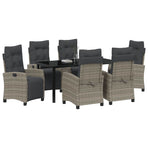 Garden Dining Set 7 pcs Grey Poly Rattan
