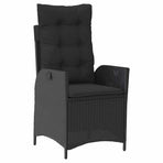 Garden Dining Set 3 pcs Black Poly Rattan