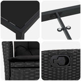 Garden Dining Set with Cushion 9 pcs Black Poly Rattan