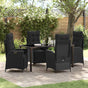 Garden Dining Set 5 pcs Black Poly Rattan