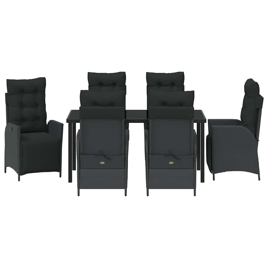 Garden Dining Set 7 pcs Black Poly Rattan