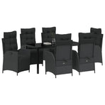 Garden Dining Set 7 pcs Black Poly Rattan