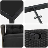 Garden Dining Set with Cushion 7 pcs Black Poly Rattan - Extra Image