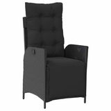 Garden Dining Set with Cushion 7 pcs Black Poly Rattan - Rear View