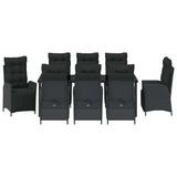 Garden Dining Set with Cushion 9 pcs Black Poly Rattan