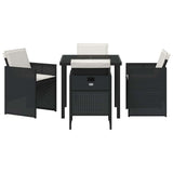 Garden Dining Set 5 pcs Black Poly Rattan - Close-Up Angle