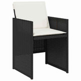 Garden Dining Set 5 pcs Black Poly Rattan - Rear View