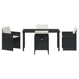 Garden Dining Set 5 pcs Black Poly Rattan - Close-Up Angle
