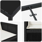 Garden Dining Set 5 pcs Black Poly Rattan - Extra Image