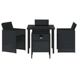 Garden Dining Set 5 pcs Black Poly Rattan - Close-Up Angle