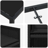 Garden Dining Set 5 pcs Black Poly Rattan - Extra Image
