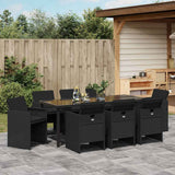Garden Dining Set 9 pcs Black Poly Rattan - Top-Down View