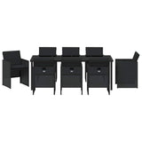Garden Dining Set 9 pcs Black Poly Rattan