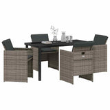 Garden Dining Set 5 pcs Grey Poly Rattan - Side View