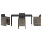Garden Dining Set 5 pcs Grey Poly Rattan