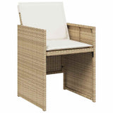 Garden Dining Set 9 pcs Beige Poly Rattan - Rear View