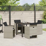 Garden Dining Set 5 pcs Light Grey Poly Rattan - Top-Down View