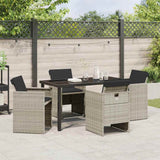 Garden Dining Set 5 pcs Light Grey Poly Rattan - Top-Down View