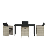Garden Dining Set 5 pcs Light Grey Poly Rattan - Close-Up Angle