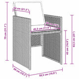 Garden Dining Set 5 pcs Light Grey Poly Rattan - Extra Image