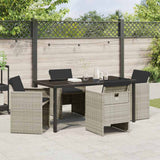 Garden Dining Set 5 pcs Light Grey Poly Rattan - Top-Down View