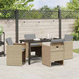 Garden Dining Set 5 pcs Beige Poly Rattan - Top-Down View