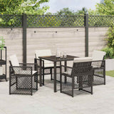 Garden Dining Set 5 pcs Black Poly Rattan - Top-Down View