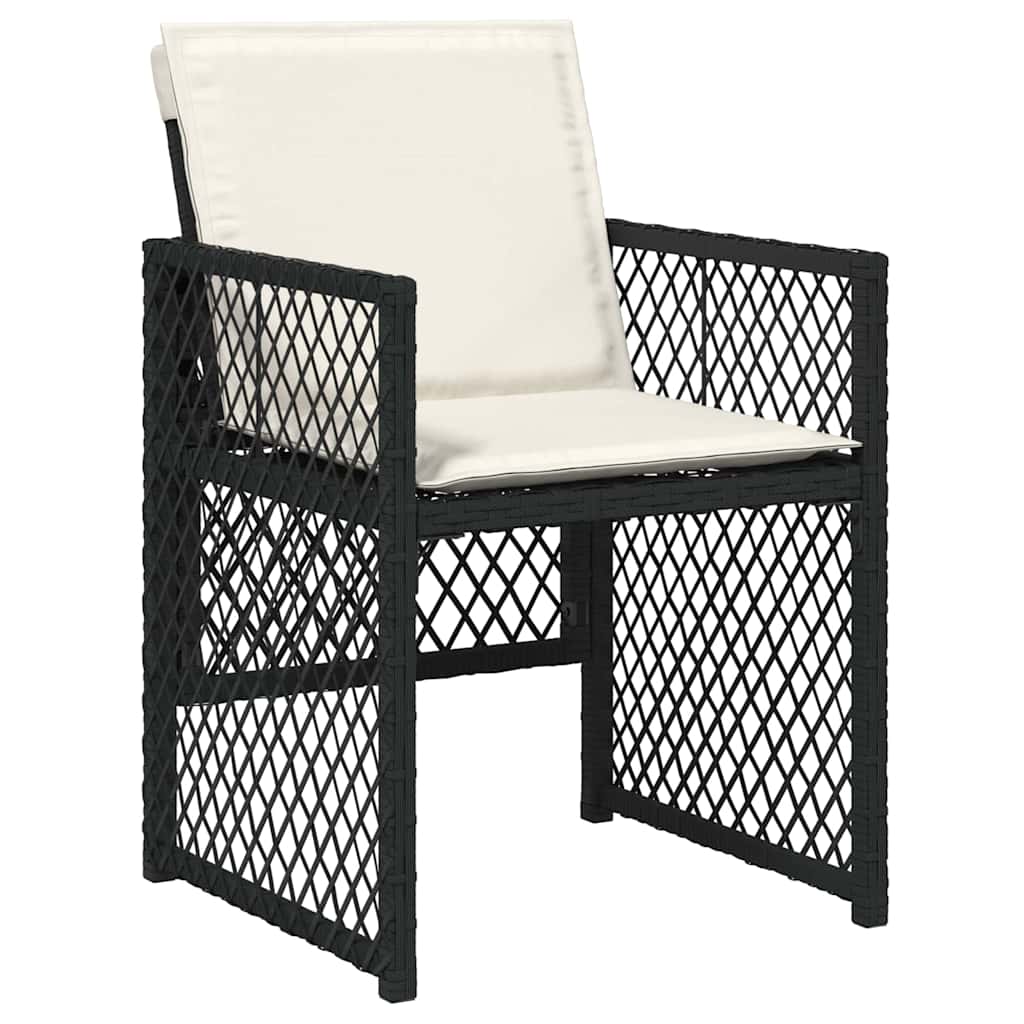 Garden Dining Set 5 pcs Black Poly Rattan