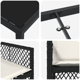 Garden Dining Set 9 pcs Black Poly Rattan - Extra Image