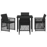 Garden Dining Set 5 pcs Black Poly Rattan - Close-Up Angle
