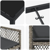 Garden Dining Set 9 pcs Grey Poly Rattan - Extra Image