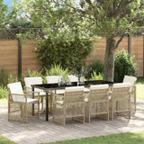 Garden Dining Set 9 pcs Beige Poly Rattan