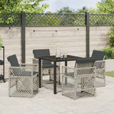 Garden Dining Set 5 pcs Light Grey Poly Rattan - Top-Down View