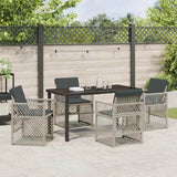 Garden Dining Set 5 pcs Light Grey Poly Rattan - Top-Down View