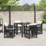 Garden Dining Set 5 pcs Black Powder-Coated Steel - Top-Down View