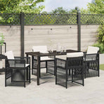 Garden Dining Set 5 pcs Black Powder-Coated Steel
