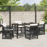Garden Dining Set 5 pcs Black Powder-Coated Steel - Top-Down View