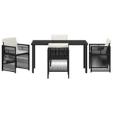 Garden Dining Set 5 pcs Black Powder-Coated Steel - Close-Up Angle