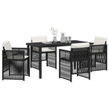 Garden Dining Set 5 pcs Black Powder-Coated Steel - Side View