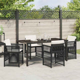 Garden Dining Set 5 pcs Black Powder-Coated Steel - Top-Down View