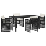 Garden Dining Set 5 pcs Black Powder-Coated Steel