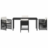Garden Dining Set 5 pcs Black Powder-Coated Steel - Close-Up Angle