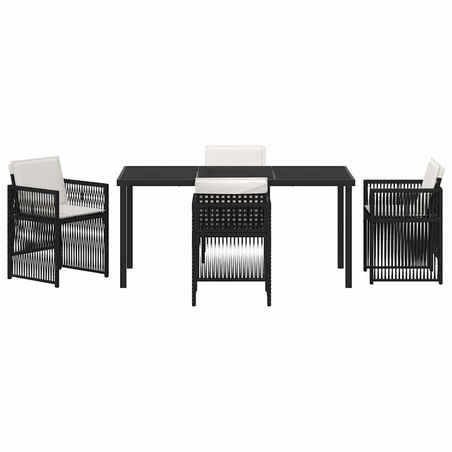 Garden Dining Set 5 pcs Black Powder-Coated Steel