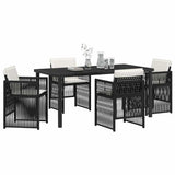 Garden Dining Set 5 pcs Black Powder-Coated Steel - Side View