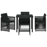 Garden Dining Set 5 pcs Black Powder-Coated Steel - Close-Up Angle