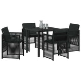 Garden Dining Set 5 pcs Black Powder-Coated Steel - Side View