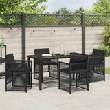 Garden Dining Set 5 pcs Black Powder-Coated Steel - Top-Down View
