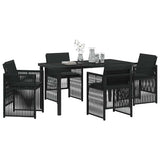 Garden Dining Set 5 pcs Black Powder-Coated Steel - Side View